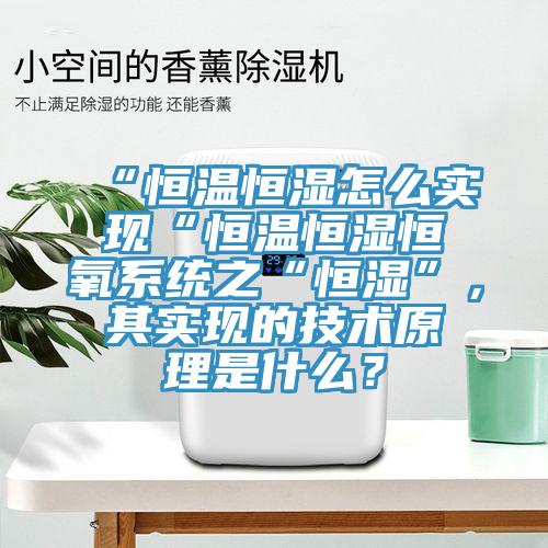 “恒温恒湿怎么实现“恒温恒湿恒氧系统之“恒湿”，其实现的技术原理是什么？