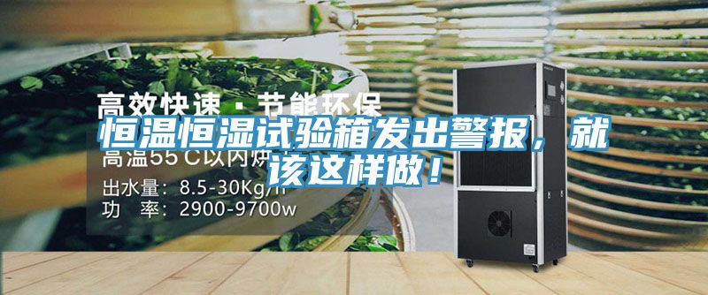 恒温恒湿试验箱发出警报，就该这样做！