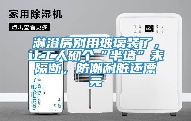 淋浴房别用玻璃装了，让工人砌个“半墙”来隔断，防潮耐脏还漂亮