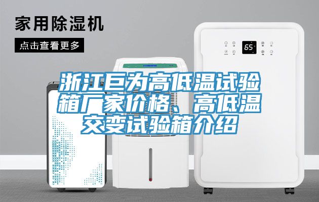 浙江巨为高低温试验箱厂家价格、高低温交变试验箱介绍