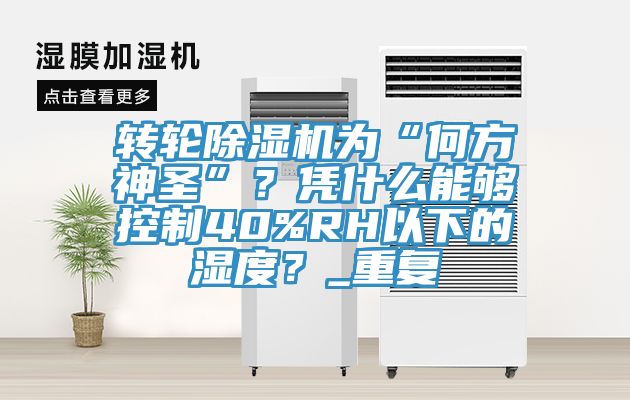 转轮91免费网站在线观看为“何方神圣”？凭什么能够控制40%RH以下的湿度？_重复
